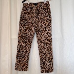 Leopard Animal Print High Waisted Jeans Women's Large